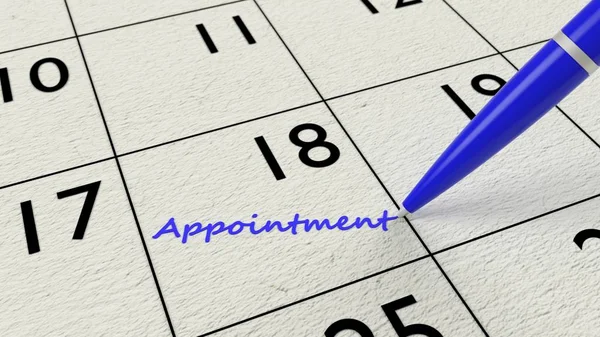 Appointment calendar pen and paper — Stock Photo, Image