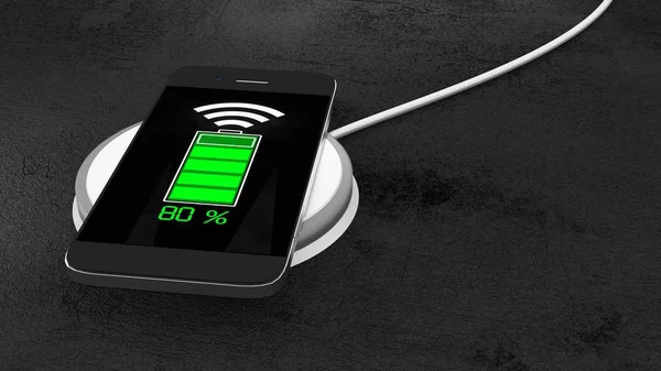 Cep telefonu kablosuz şarj pad üzerinde şarj