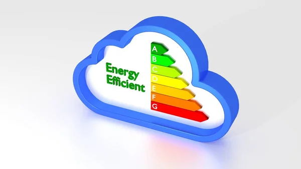 青い雲のシンボルの内部エネルギー効率グラフ — ストック写真