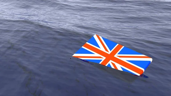 Brittiska flaggan drunkna i havet brexit konceptet — Stockfoto