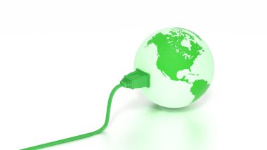 Kuzey ve Güney Amerika gösterilen yeşil küre electri için bağlı