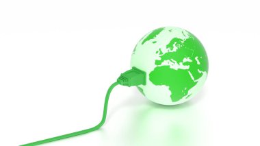 Avrupa ve Afrika'da gösterilen yeşil küre elektrik p için bağlı