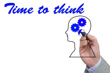 İşadamı baş sembolü kavramı düşünmenin vakti çizer