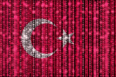 İkili datastreams ile dijital Türk bayrağı