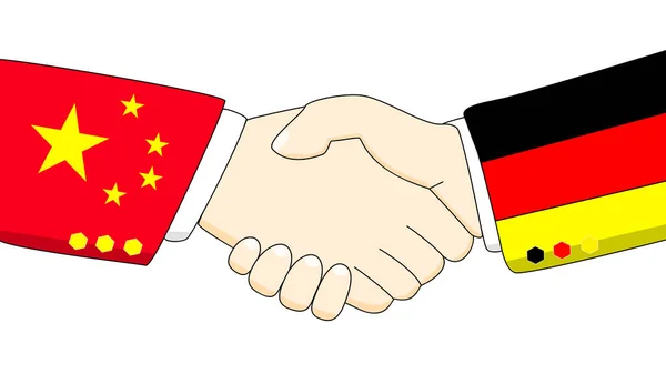 中国和德国的插图的友谊握手 — 图库照片