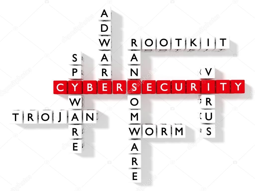 information security crossword puzzle cybersecurity concept flat