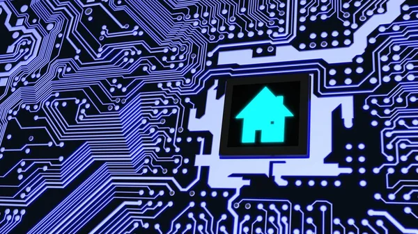 Smart Home Leiterplatte Zukunftskonzept Haus — Stockfoto