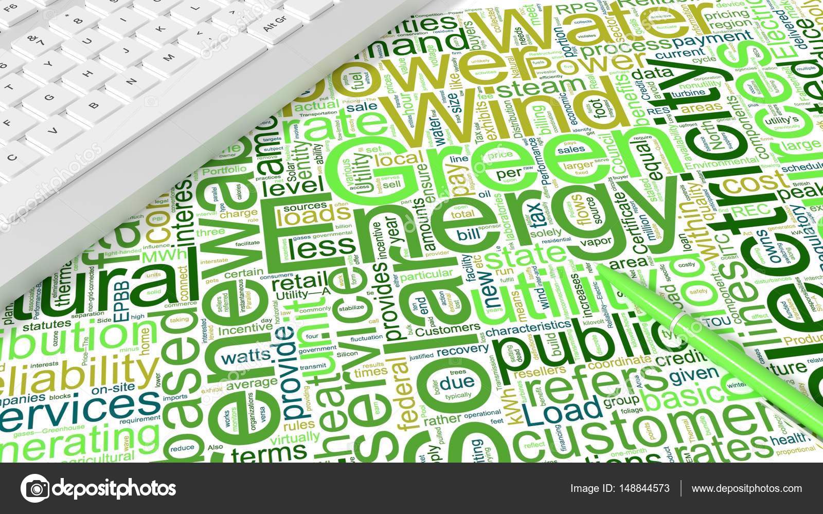 computer keyboard with green energy keywords wordcloud stock photo image by c beebright 148844573