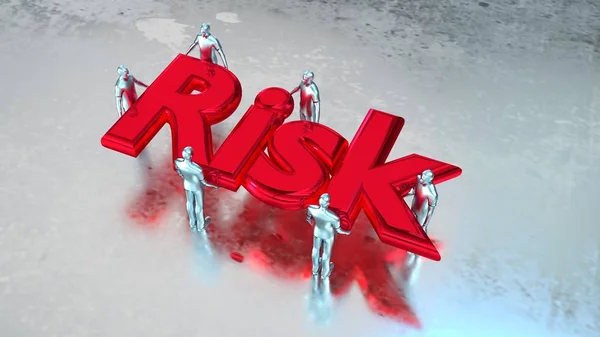 Riziko řízení týmové práce skupiny nést riziko — Stock fotografie