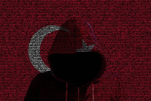 Hacker shinhg gennem tyrkisk computer kode flag - Stock-foto