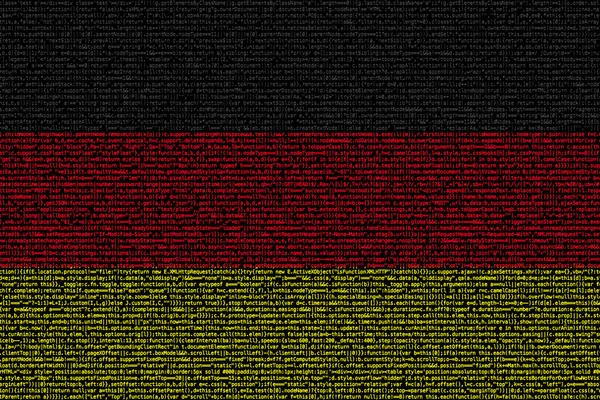 Bandera alemana compuesta de código informático denso cybersecurity concep —  Fotos de Stock