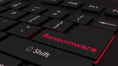 Siyah ransomware klavye cybersecurity kavramı