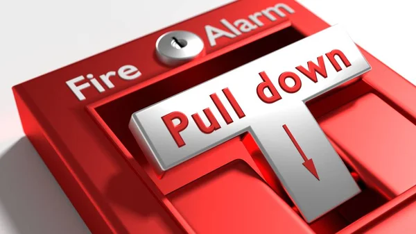 Interruptor de alarme de incêndio perto de ser puxado — Fotografia de Stock