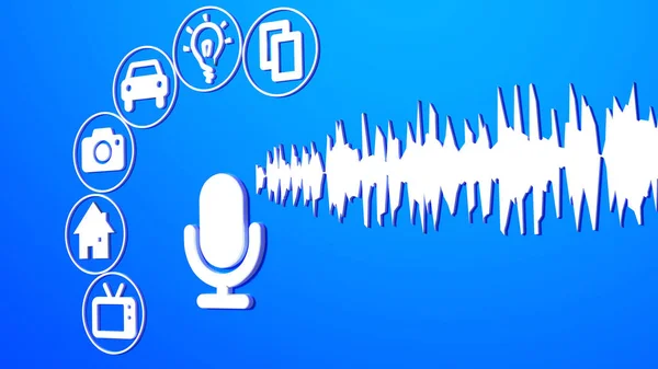 Voice control bistånd mikrofon aktivera enheter — Stockfoto