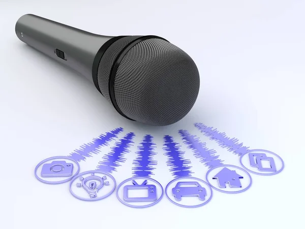 Hang vezérlő támogatás mikrofon fehér eszközök aktiválása — Stock Fotó