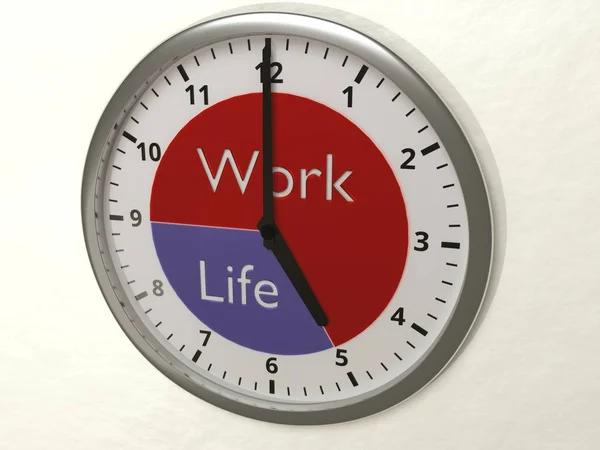 Reloj de concepto de equilibrio de la vida laboral de nueve a cinco —  Fotos de Stock
