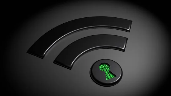 Comprometida red wifi WPA 2 concepto de ciberseguridad —  Fotos de Stock
