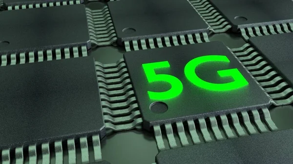 Nettet av svart puss, med det grønne ordet 5G på. – stockfoto