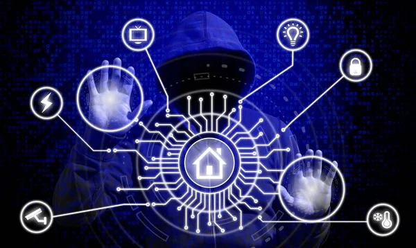 IoT i koncepcji inteligentnego domu bezpieczeństwa — Zdjęcie stockowe