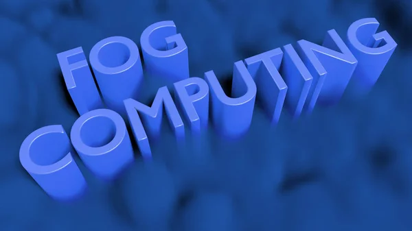 Woorden Mist Computing Komen Uit Blauwe Rook Technologie Concept Illustratie — Stockfoto