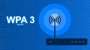 İkili arka plan ve metin Wpa3 s bir anten ile yönlendirici