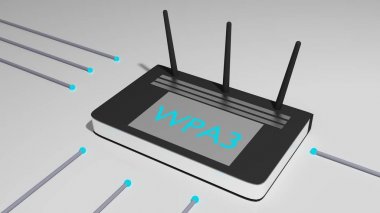 Üç antenler ve kısaltma Wpa3 cyber ile siyah yönlendirici