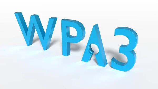 Le texte WPA3 où le A a un concept de cybersécurité trou de serrure — Photo