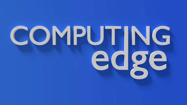 Edge computing white word on a gradient blue wall