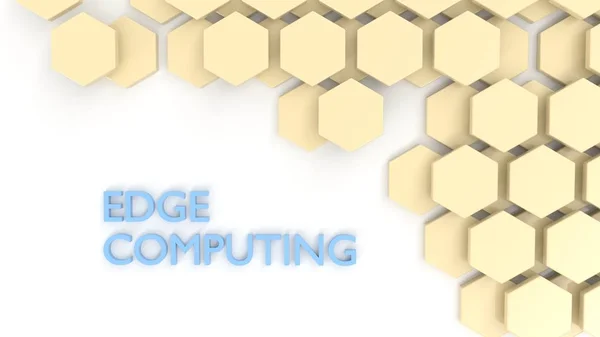 Edge computing concept hexagon tiles on white