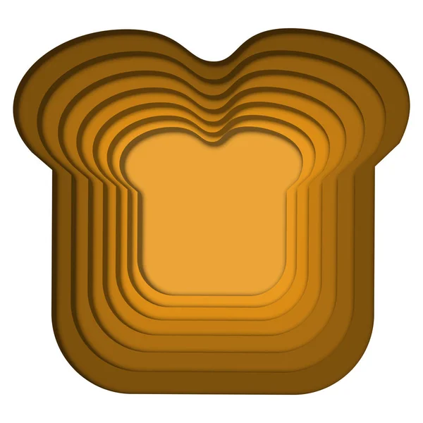 Papercut toast breakfast design layered brown 3D effect — Stock Photo, Image