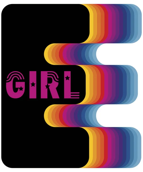 Цветной многослойный дизайн E-girl с огромной E — стоковое фото