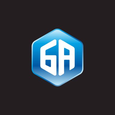 siyah zemin üzerine mavi üye ilk beyaz harflerle ga