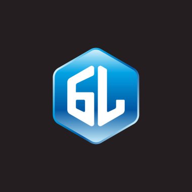 siyah zemin üzerine mavi işareti ilk beyaz harflerle gl