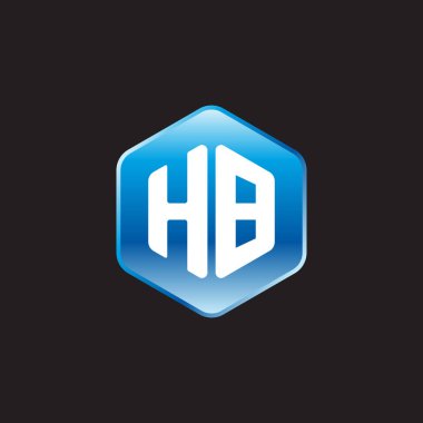 siyah zemin üzerine mavi üye ilk beyaz harflerle hb