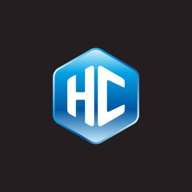 siyah zemin üzerine mavi üye ilk beyaz harflerle hc