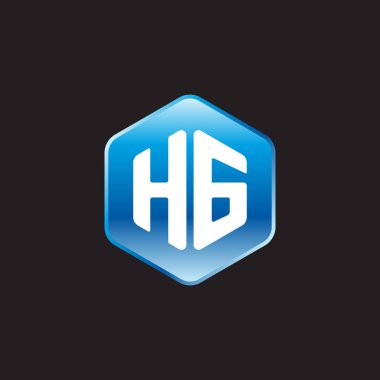 siyah zemin üzerine mavi üye ilk beyaz harflerle hg