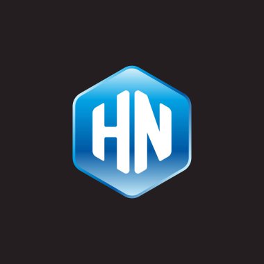 siyah zemin üzerine mavi üye hn ilk beyaz harfler