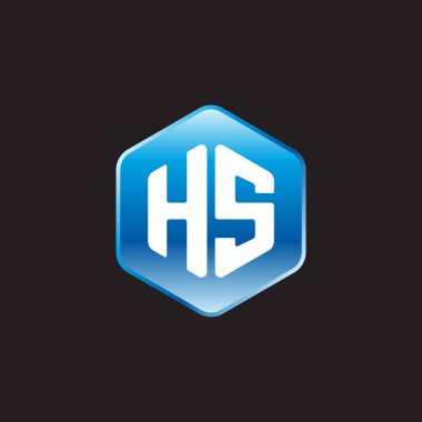 siyah zemin üzerine mavi işareti hs ilk beyaz harfler