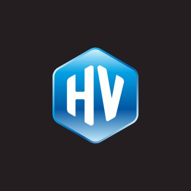 siyah zemin üzerine mavi üye ilk beyaz harf hv