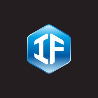 siyah zemin üzerine mavi üye Eğer ilk beyaz harfler