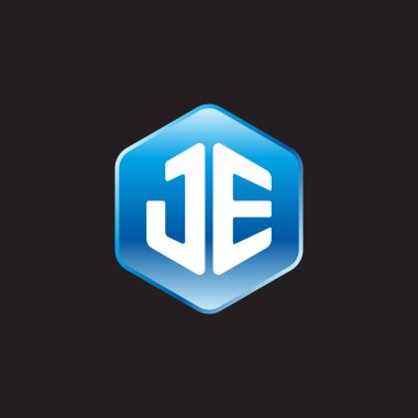 siyah zemin üzerine mavi üye ilk beyaz harf je