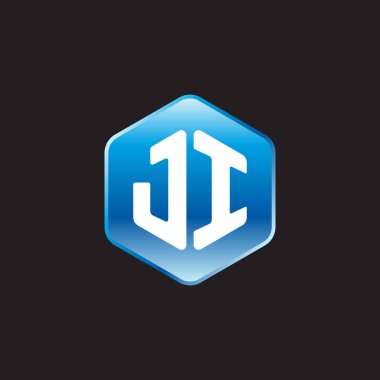 siyah zemin üzerine mavi üye ilk beyaz harflerle ji