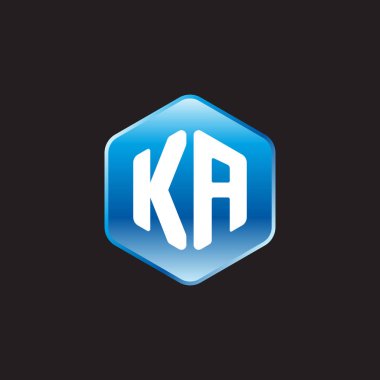 siyah zemin üzerine mavi üye ilk beyaz harf ka