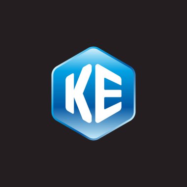 siyah zemin üzerine mavi üye ilk beyaz harf ke