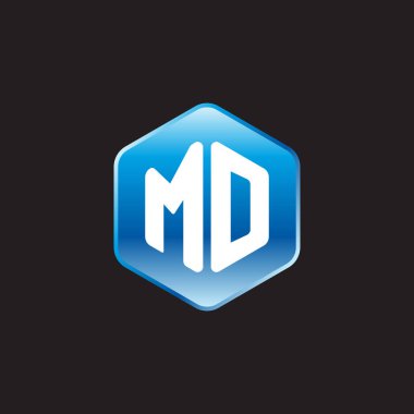 ilk beyaz harflerle md siyah zemin üzerine mavi üye