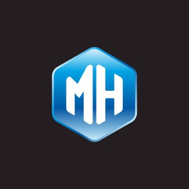 siyah zemin üzerine mavi üye ilk beyaz harflerle mh