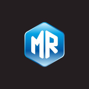 nitial beyaz harfler. Siyah arkaplan üzerinde mavi işaret.