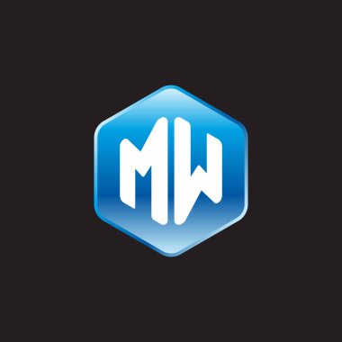 siyah zemin üzerine mavi üye ilk beyaz harflerle mw