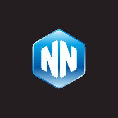 siyah zemin üzerine mavi üye ilk beyaz harflerle nn