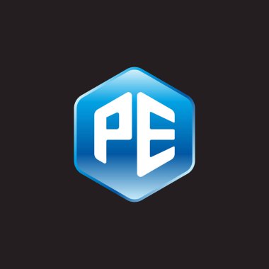 siyah zemin üzerine mavi işareti ilk beyaz harf pe